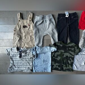 Lot of toddler boys assorted clothes bundle PJs shirts pants sweatshirts 18M